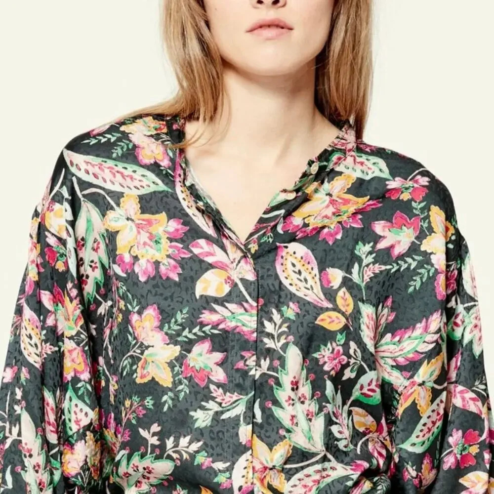 Isabel Etoile Marant Catchell Tropical Floral Blouse FR 36 / US 4 European - Picture 2 of 12